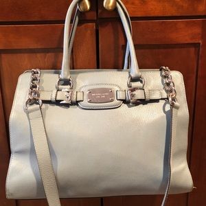 Michael Kors Leather Shoulder Bag silver hardware